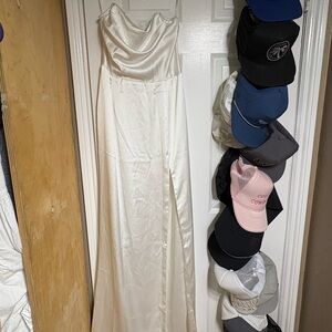 Meshki Elegant White Satin Dress